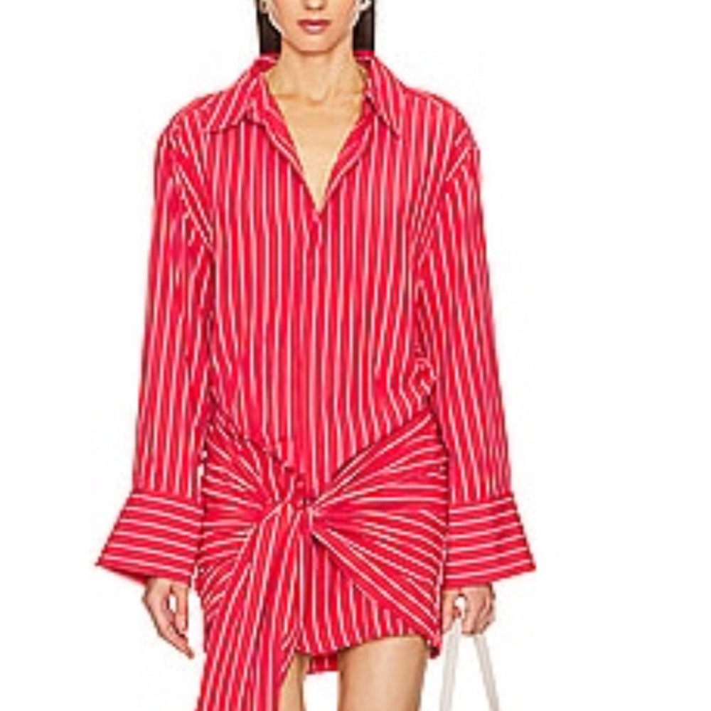 Malira Shirt Dress in White & Red Stripe
BARDOT
